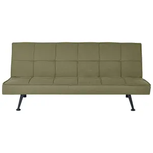 Beliani Retro Sofa Bed HASLE Olive Green