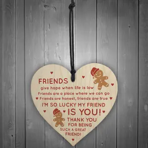 Red Ocean Best Friend Gift Poem Heart Sign Christmas Decoration Friend Gifts BFF Friendship Gifts For Him Her