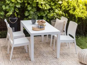 Garden Table Synthetic Material White FOSSANO