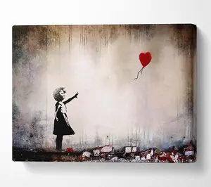 Heart Balloon Canvas Print Wall Art - Medium 20 x 32 Inches