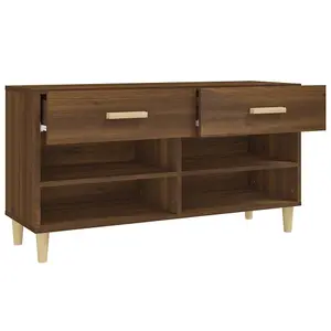 Berkfield Shoe Cabinet Brown Oak 102x35x55 cm Engineered Wood