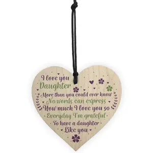 Red Ocean Daughter Gifts From Mum Mother and Daughter Gifts Wooden Heart Plaque Gift For Christmas Birthday Keepsake