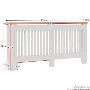 Vida Designs Arlington Extra Large White MDF Radiator Cover