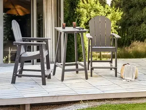 Garden Table Wood Dark Grey ADIRONDACK