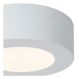 Lucide Brice-Led Modern Flush Ceiling Light Bathroom 11,7cm - LED Dim. - 1x8W 3000K - IP44 - White