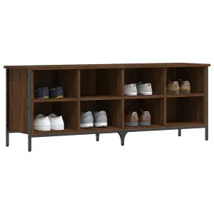 Shoe Cabinet Brown Oak 131x35x50 cm Engineered Wood