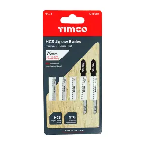 TIMCO Jigsaw Blades Wood Cutting HCS Blades - T101AO