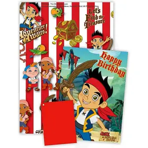 Jake And The Never Land Pirates Birthday Gift Wrap Sheets Set Multicoloured (One Size)