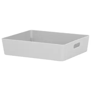 Wham 9.01 Rectangular Plastic Studio Basket Cool Grey (6cm x 25cm x 20cm)