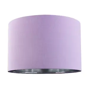 Modern Chic Lilac Cotton 12 Table/Pendant Lamp Shade with Shiny Silver Inner