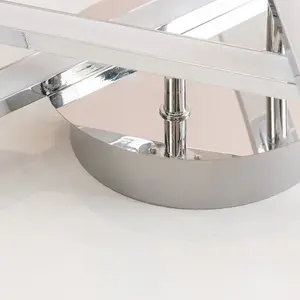 ValueLights Infinity LED Chrome 3 Way Adjustable Crossover Bathroom Ceiling Light