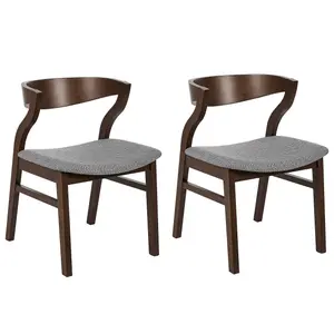 Set of 2 Dining Chairs MAROA Rubberwood Light Grey