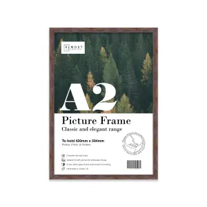 A2 Walnut Picture Frame Fits A2 (42 x 59.4cm - 16.5 x 23.4in) Poster, Photo, Artwork, or Print.