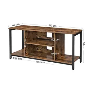 VASAGLE TV Stand, Cabinet with Open Storage, TV Console Unit with Shelving, for Living Room, Entertainment Room, Rustic Brown