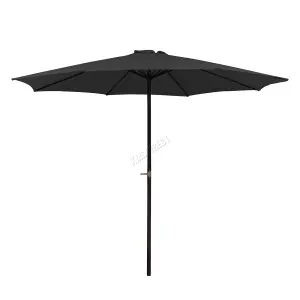 Birchtree Garden Parasol  Crank Patio Sunshade Umbrella Aluminium 3.3M Black