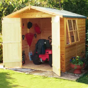 Shire Alderney 7x7 ft Apex Wooden 2 door Shed with floor & 1 window