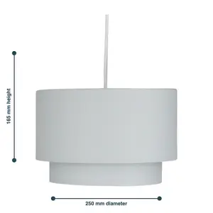 First Choice Lighting Light Grey 2 Tier Ceiling Light Shade