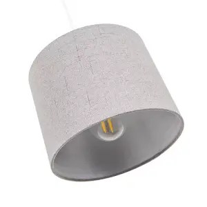 Modern Grey Linen Fabric Small 8 Drum Lamp Shade with Matching Satin Lining