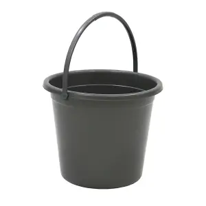 JVL 10 Litre Round  Recycled Plastic Bucket, Grey