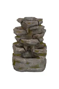 Easy Fountain  Rock Falls Solar Powered Garden Feature - L 23 cm x W 31 cm x H 45 cm