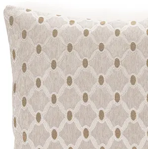 Berkley Luxury Geometric Chenille Cushion Cream 55cm x 55cm