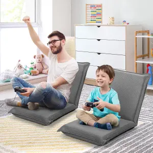 Costway Lazy Sofa Floor Chair Foldable Gaming Chair w/ 6 Adjustable Positions