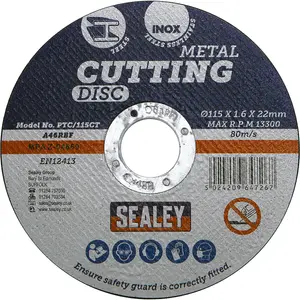 Heavy Duty 115mm Flat Metal Cutting Disc for Angle Grinders - 22mm Bore