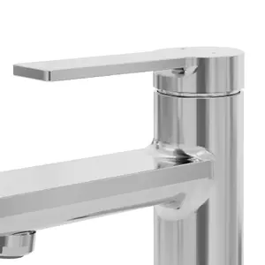 GoodHome Akita Mini Chrome effect Round Basin Mixer Tap