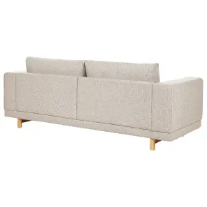 3 Seater Fabric Sofa Light Beige NIVALA