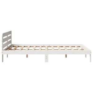 Berkfield Bed Frame without Mattress White 140x200 cm Solid Wood Pine