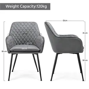  Upholstered Dining Chair (Set of 2) Light Gray