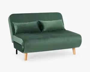 Keller Green Velvet double Futon Sofa Bed