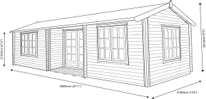 Shire Elveden & 3 windows Apex Wooden Cabin - Assembly service included