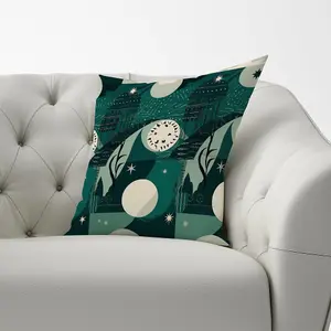 Abstact Green Cream Moon and Stars Cushions 60cm x 60cm