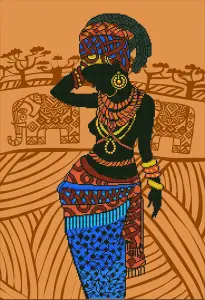 AFRICAN PRINCESS - Diamond Painting Kit: African Princess - Diamond Dotz