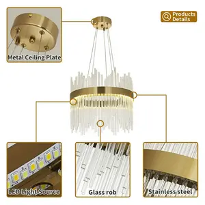 Anupama 1 - Light Unique LED Chandelier Gold / 116.8cm H x 40cm W x 40cm D