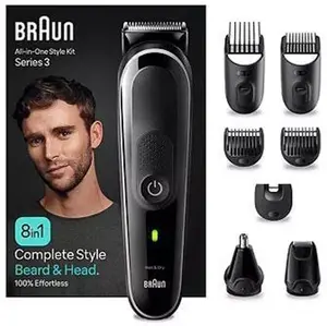 Braun All-In-One Style Kit Series 3 Mgk3440, 8-In-1 Everyday Grooming Kit For Men