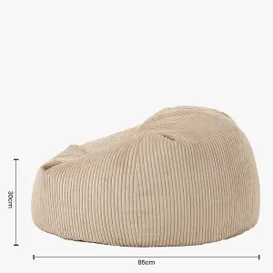 icon Kingston Classic Corduroy Bean Bag & Pouffe Natural Bean Bag Chair