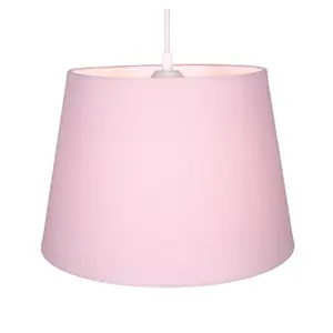 Traditional Linen Fabric Drum Shade for Pendant & Lampshade Pink / 19cm H x 30cm W x 30cm D