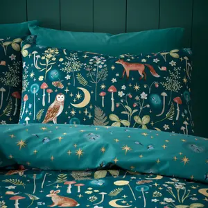 Enchanted Twilight Animals Duvet Cover Set Green / King Duvet Cover + 2 Standard Pillowcases