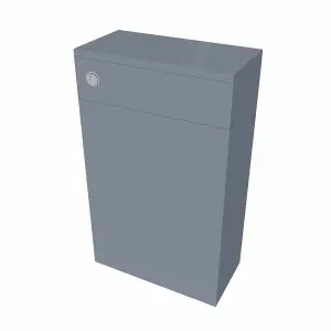 SunDaze Gloss Grey 500mm Bathroom Freestanding WC Toilet Cabinet Back To Wall Unit