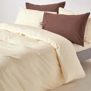 Homescapes Cream Egyptian Cotton Duvet Cover with Pillowcases 200 TC, Double