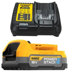 DeWalt 18v Compact Powerstack Battery & Charger Starter Set DCB115 + DCBP034