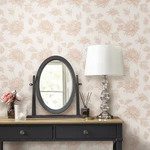 Laura Ashley Plaster Pink Stratton Smooth Wallpaper