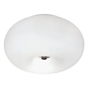 EGLO Optica Matt-Opal Glass Flush Ceiling Light