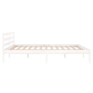 Berkfield Day Bed Solid Wood Pine 160x200 cm King Size White