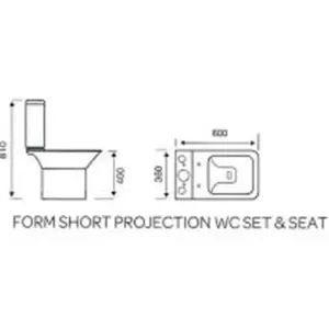 Premium OPEN BACK - SHORT- Toilet Set (CITY) - Rimless Pan - Cistern - Soft Close Seat - Includes Chrome Flush Button