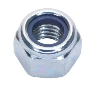 Sealey Nylon Lock Nut M8 Zinc Plated DIN 982 With Bag Pack of 100 Silver NLN8