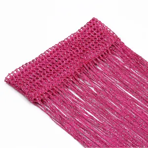 String Curtain Panel Spaghetti Tassel Curtain, 200cm x 90cm - Hot Pink