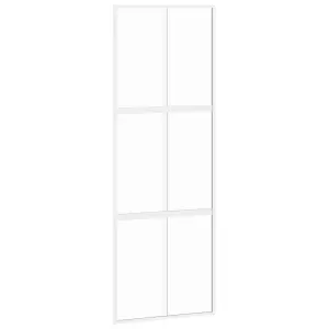 Berkfield Sliding Door White 76x205 cm Tempered Glass and Aluminium